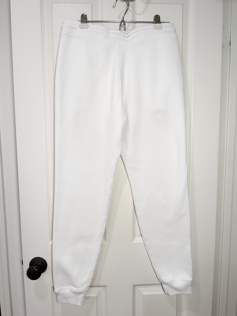 Hollister White Fleece Joggers Sweatpants Size Medium Tall MT Drawstring Pockets - Picture 7 of 12